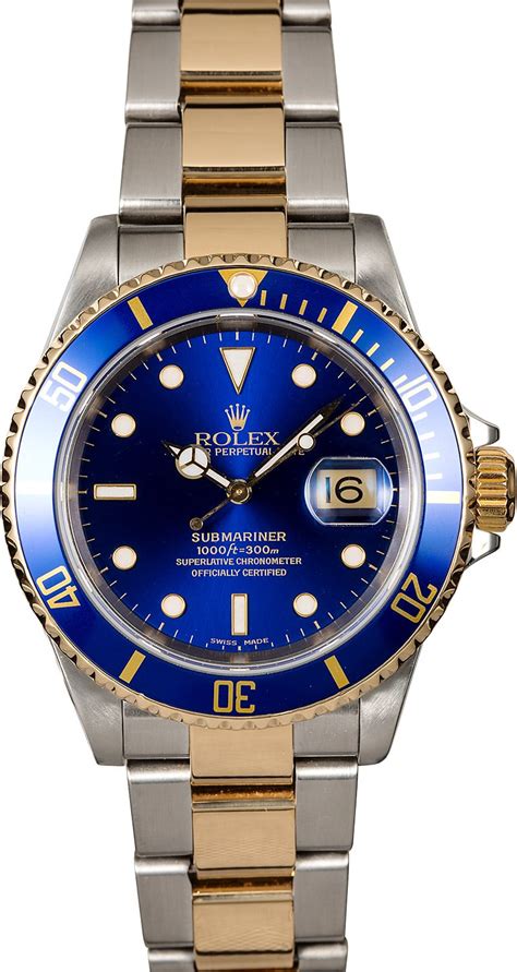 rolex 16613 submariner blue pre-owned|rolex 16613 for sale.